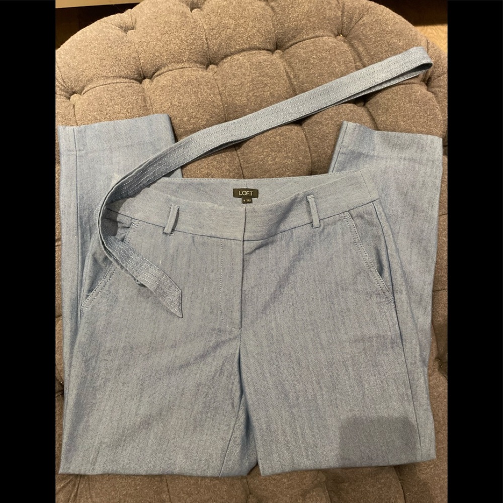 Loft Dress Pants Blue Sz 6 - Belt Included